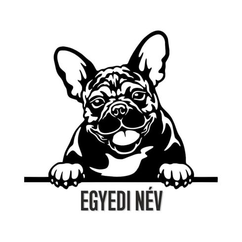 Egyedi neves Francia bulldog matrica